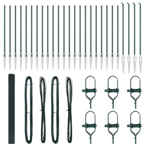 Ogrodzenie z słupkami Zielony 1.5 x 50 m Stal