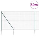 Ogrodzenie z słupkami Zielony 1.5 x 50 m Stal