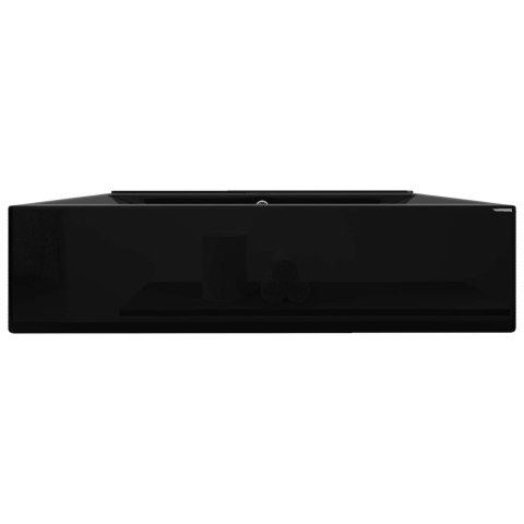 Umywalka prostokątna z otworem na kran, czarna, 60 x 46 cm