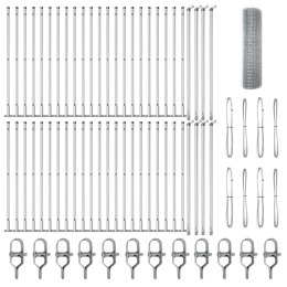 Ogrodzenie z słupkami Srebrny 0.5 x 100 m Stal