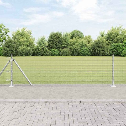 Ogrodzenie z słupkami Srebrny 0.6 x 100 m Stal