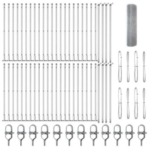 Ogrodzenie z słupkami Srebrny 0.6 x 100 m Stal