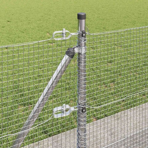 Ogrodzenie z słupkami Srebrny 0.6 x 100 m Stal