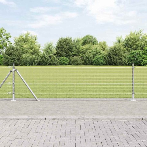Ogrodzenie z słupkami Srebrny 0.6 x 100 m Stal