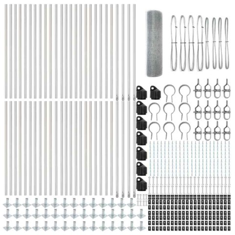 Ogrodzenie z słupkami Srebrny 1 x 100 m Stal
