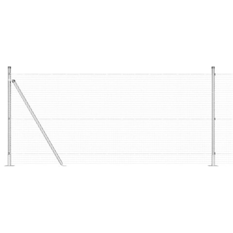 Ogrodzenie z słupkami Srebrny 1 x 100 m Stal