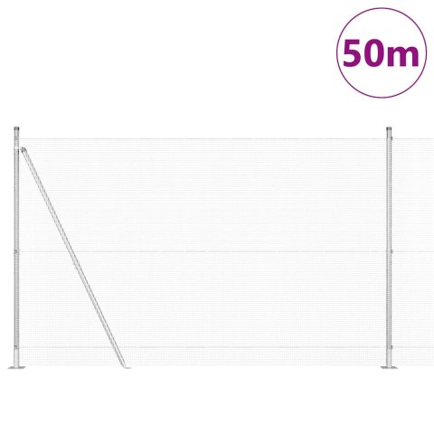 Ogrodzenie z słupkami Srebrny 1.5 x 50 m Stal