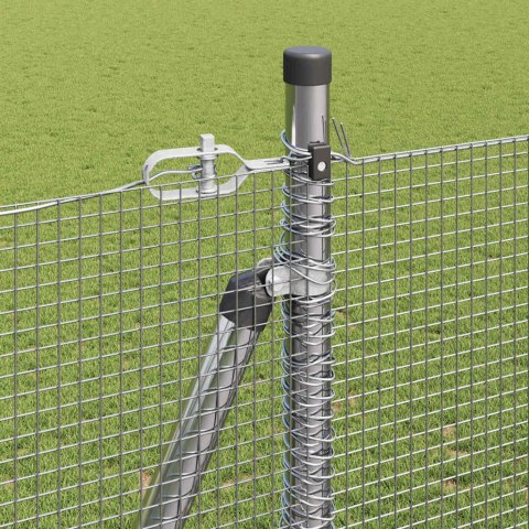 Ogrodzenie z słupkami Srebrny 1.5 x 50 m Stal