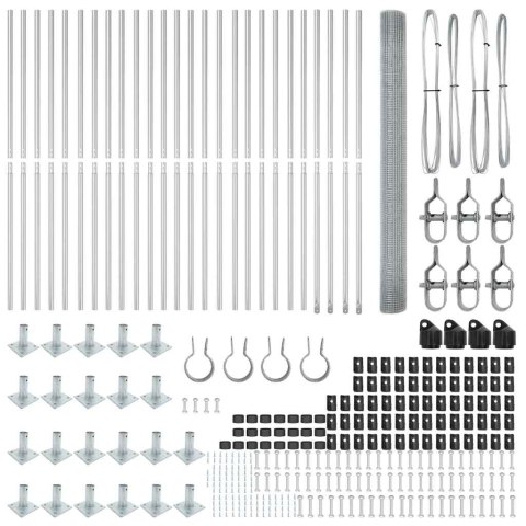 Ogrodzenie z słupkami Srebrny 1.5 x 50 m Stal