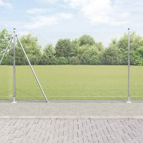 Ogrodzenie z słupkami Srebrny 1.5 x 50 m Stal