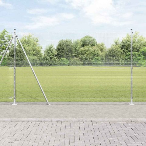 Ogrodzenie z słupkami Srebrny 1.5 x 50 m Stal