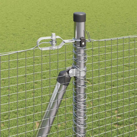 Ogrodzenie z słupkami Srebrny 1.5 x 50 m Stal