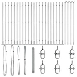 Ogrodzenie z słupkami Srebrny 1.5 x 50 m Stal