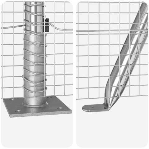 Ogrodzenie z słupkami Srebrny 1.6 x 50 m Stal