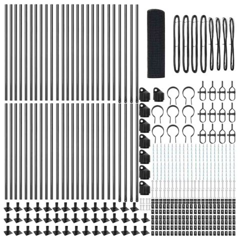 Ogrodzenie z słupkami Szary 0.4 x 100 m Stal