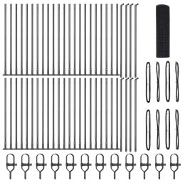 Ogrodzenie z słupkami Szary 0.5 x 100 m Stal