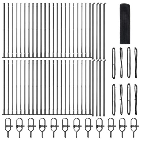 Ogrodzenie z słupkami Szary 0.8 x 100 m Stal