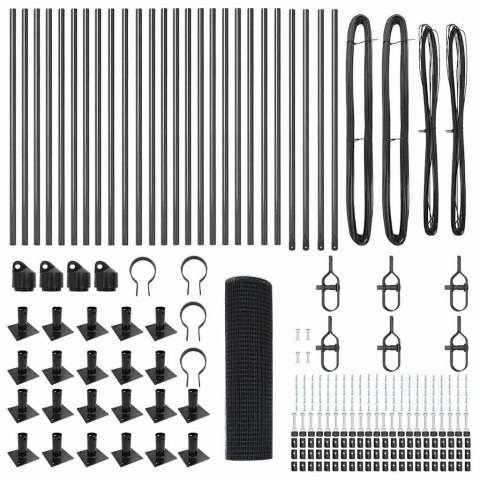Ogrodzenie z słupkami Szary 0.8 x 100 m Stal