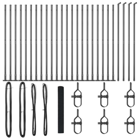 Ogrodzenie z słupkami Szary 1.2 x 50 m Stal