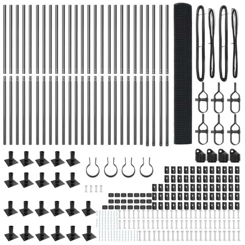 Ogrodzenie z słupkami Szary 1.2 x 50 m Stal