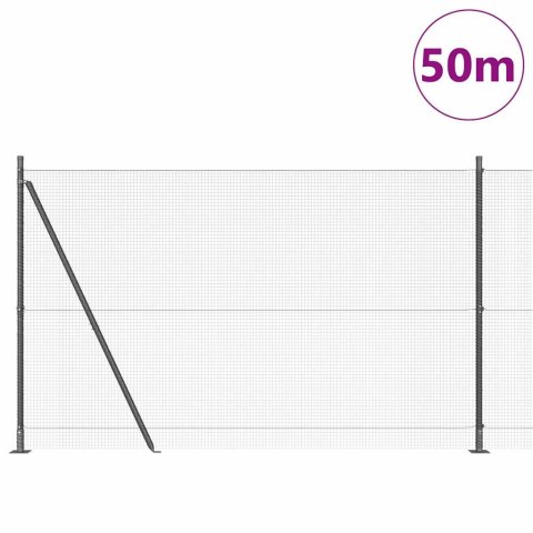 Ogrodzenie z słupkami Szary 1.4 x 50 m Stal