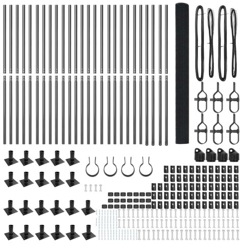 Ogrodzenie z słupkami Szary 1.4 x 50 m Stal