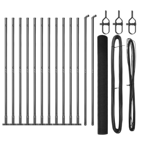 Ogrodzenie z słupkami Szary 1.4 x 50 m Stal