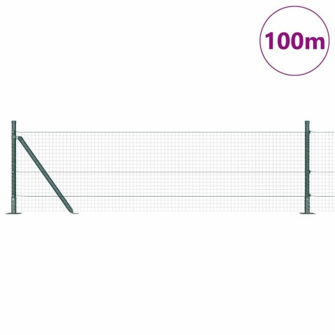 Ogrodzenie z słupkami Zielony 0.4 x 100 m Stal