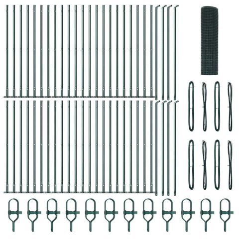 Ogrodzenie z słupkami Zielony 0.5 x 100 m Stal