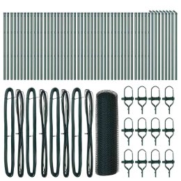 Ogrodzenie z słupkami Zielony 0.6 x 100 m Stal pokryta PCV