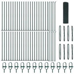 Ogrodzenie z słupkami Zielony 1 x 100 m Stal