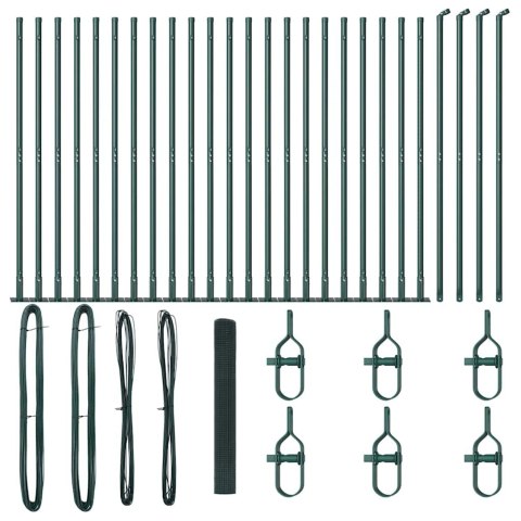 Ogrodzenie z słupkami Zielony 1.2 x 50 m Stal