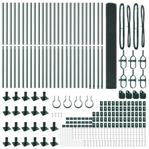 Ogrodzenie z słupkami Zielony 1.2 x 50 m Stal