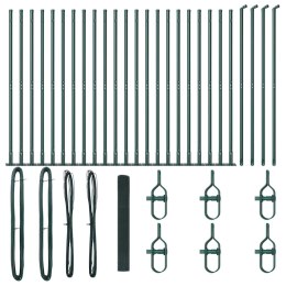 Ogrodzenie z słupkami Zielony 1.2 x 50 m Stal