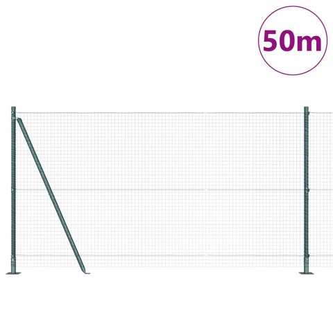 Ogrodzenie z słupkami Zielony 1.2 x 50 m Stal