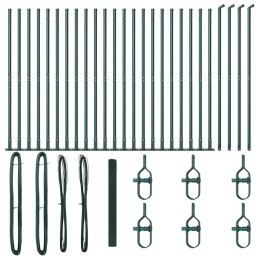 Ogrodzenie z słupkami Zielony 1.4 x 50 m Stal