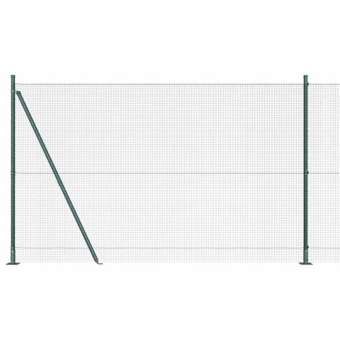Ogrodzenie z słupkami Zielony 1.4 x 50 m Stal