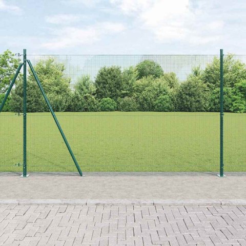 Ogrodzenie z słupkami Zielony 1.5 x 50 m Stal