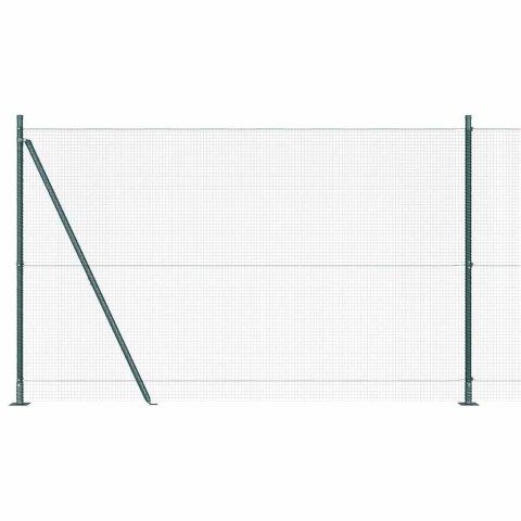 Ogrodzenie z słupkami Zielony 1.5 x 50 m Stal