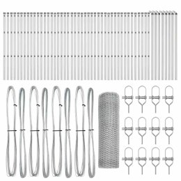 Ogrodzenie z słupkami Srebrny 0.8 x 100 m Stal pokryta PCV