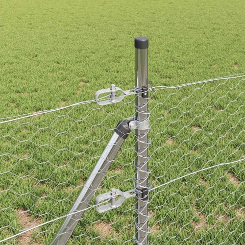 Ogrodzenie z słupkami Srebrny 0.8 x 100 m Stal pokryta PCV