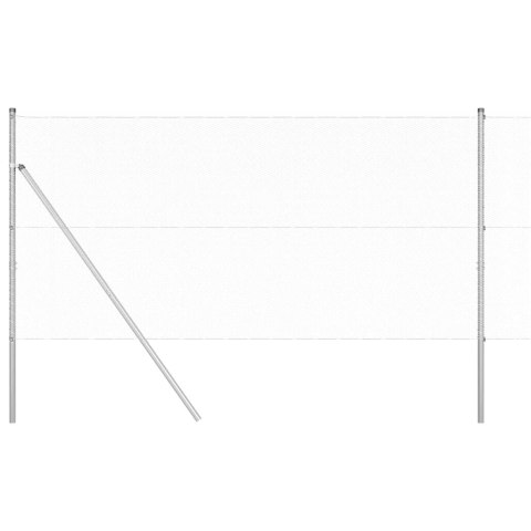 Ogrodzenie z słupkami Srebrny 1 x 100 m Stal pokryta PCV