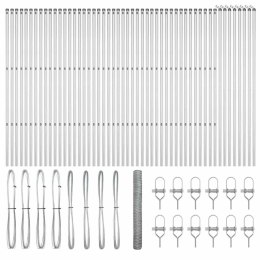 Ogrodzenie z słupkami Srebrny 1 x 100 m Stal pokryta PCV
