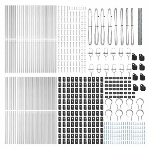 Ogrodzenie z słupkami Srebrny 1 x 100 m Stal pokryta PCV