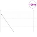 Ogrodzenie z słupkami Srebrny 1.2 x 100 m Stal pokryta PCV