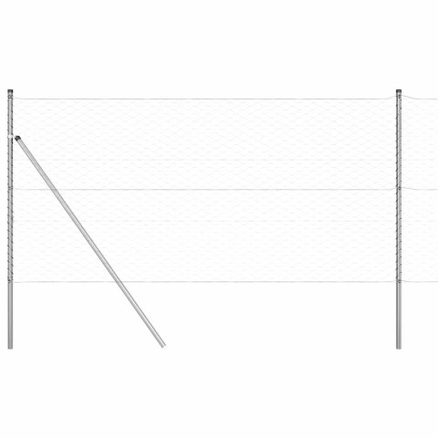 Ogrodzenie z słupkami Srebrny 1.2 x 100 m Stal pokryta PCV