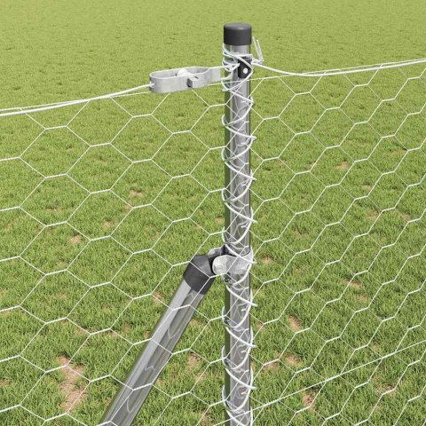 Ogrodzenie z słupkami Srebrny 1.4 x 100 m Stal pokryta PCV