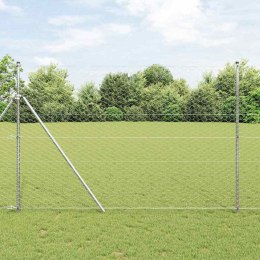Ogrodzenie z słupkami Srebrny 1.5 x 100 m Stal pokryta PCV