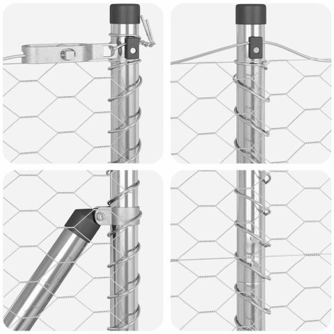Ogrodzenie z słupkami Srebrny 1.6 x 100 m Stal pokryta PCV