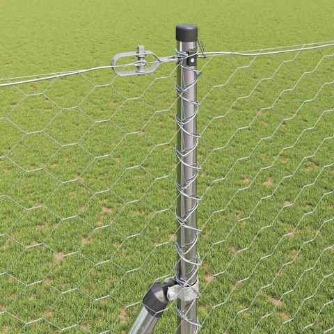 Ogrodzenie z słupkami Srebrny 1.6 x 100 m Stal pokryta PCV